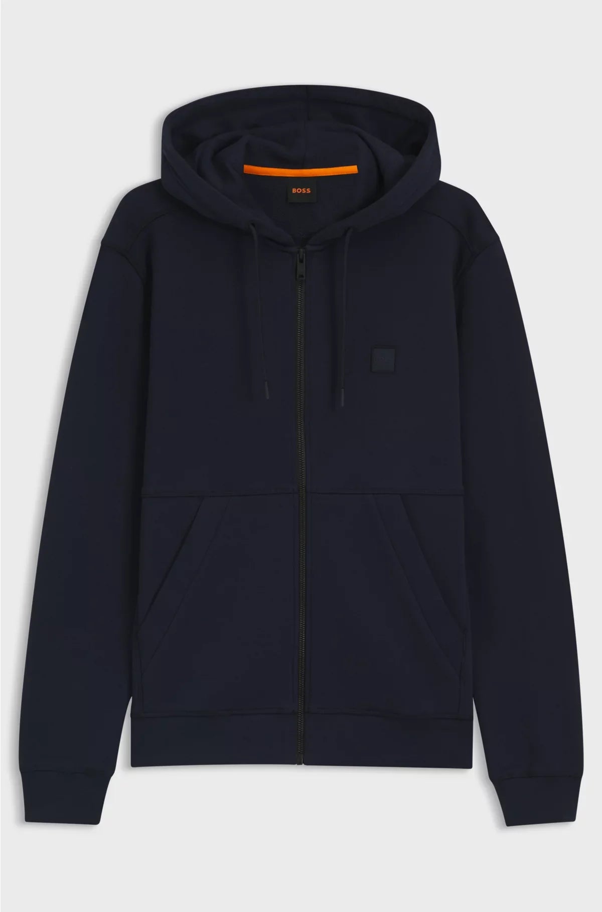 COTTON-TERRY ZIP-UP HOODIE WITH TONAL LOGO PATCH