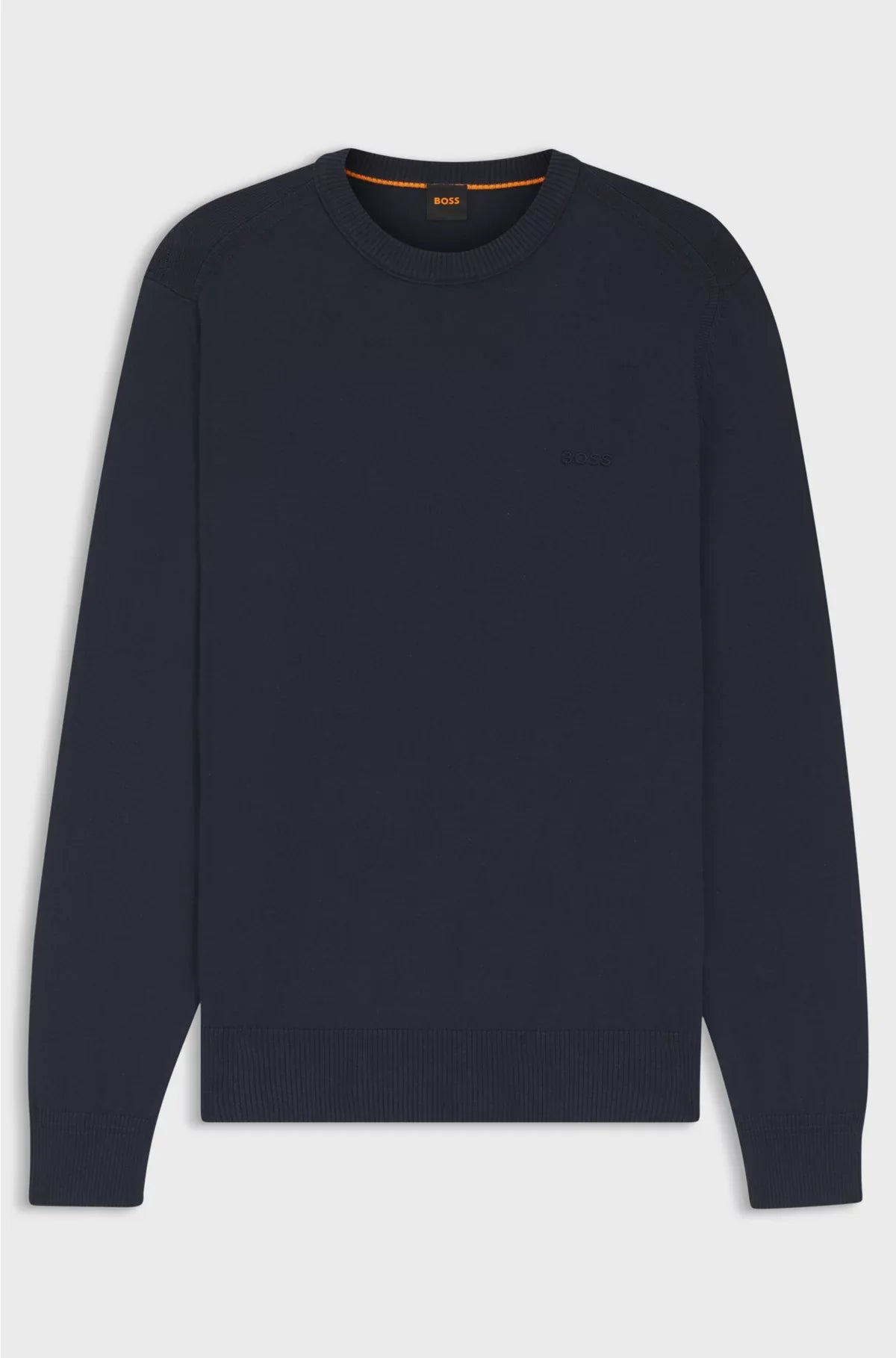 KNITTED-COTTON SWEATER WITH EMBROIDERED LOGO