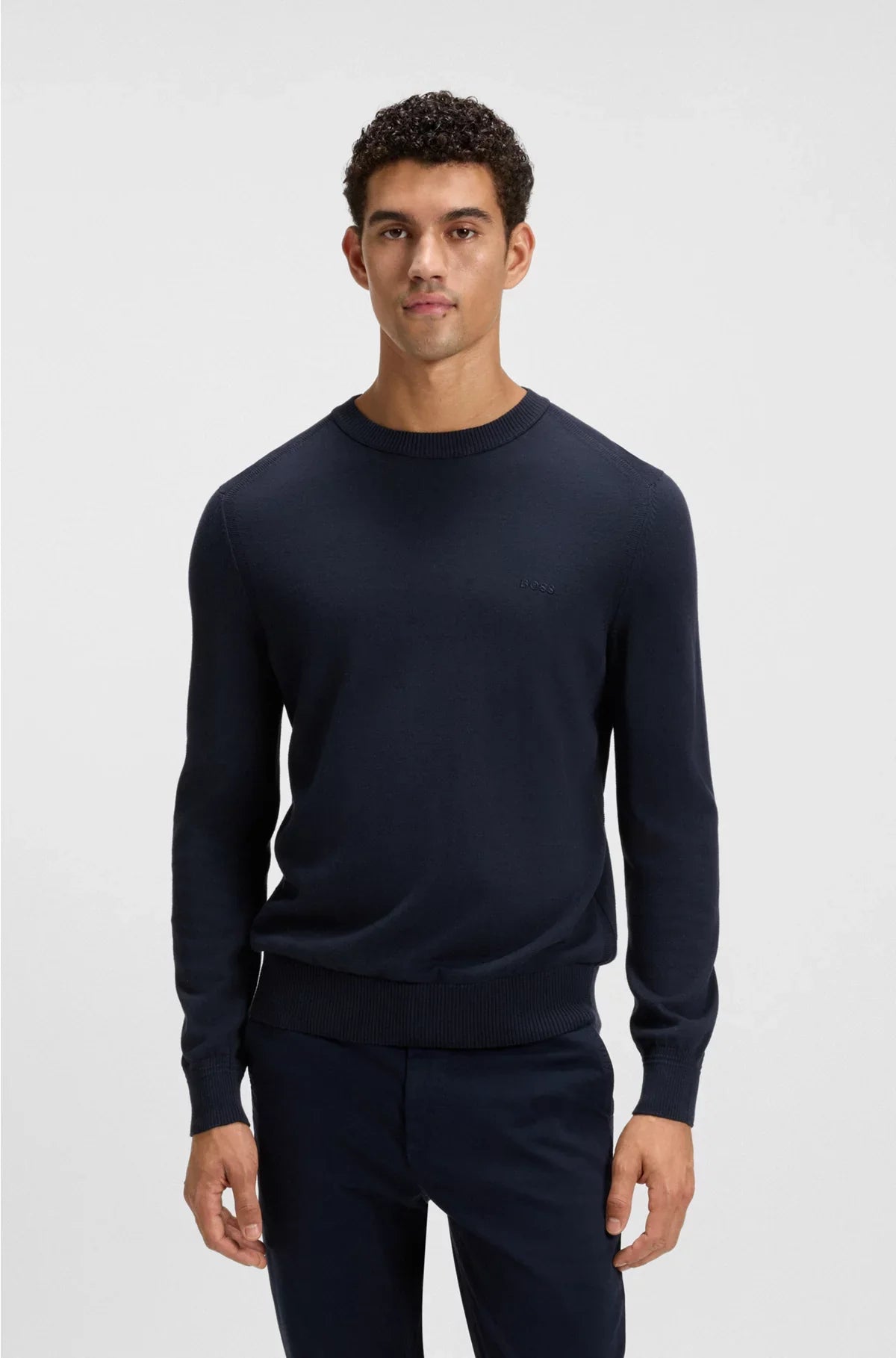 KNITTED-COTTON SWEATER WITH EMBROIDERED LOGO