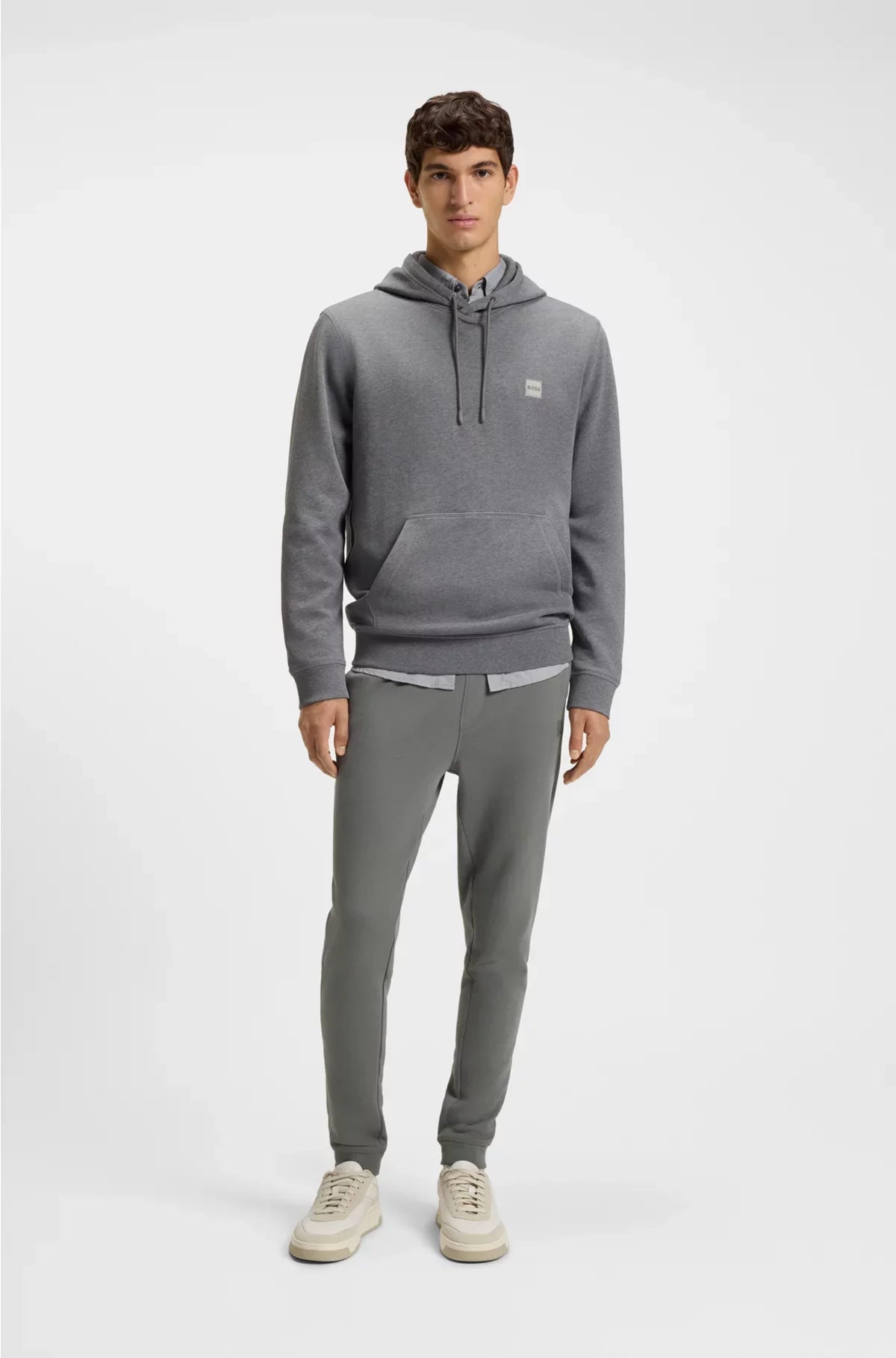 PANTALONI DELLA TUTA IN SPUGNA DI COTONE CON PATCH LOGO