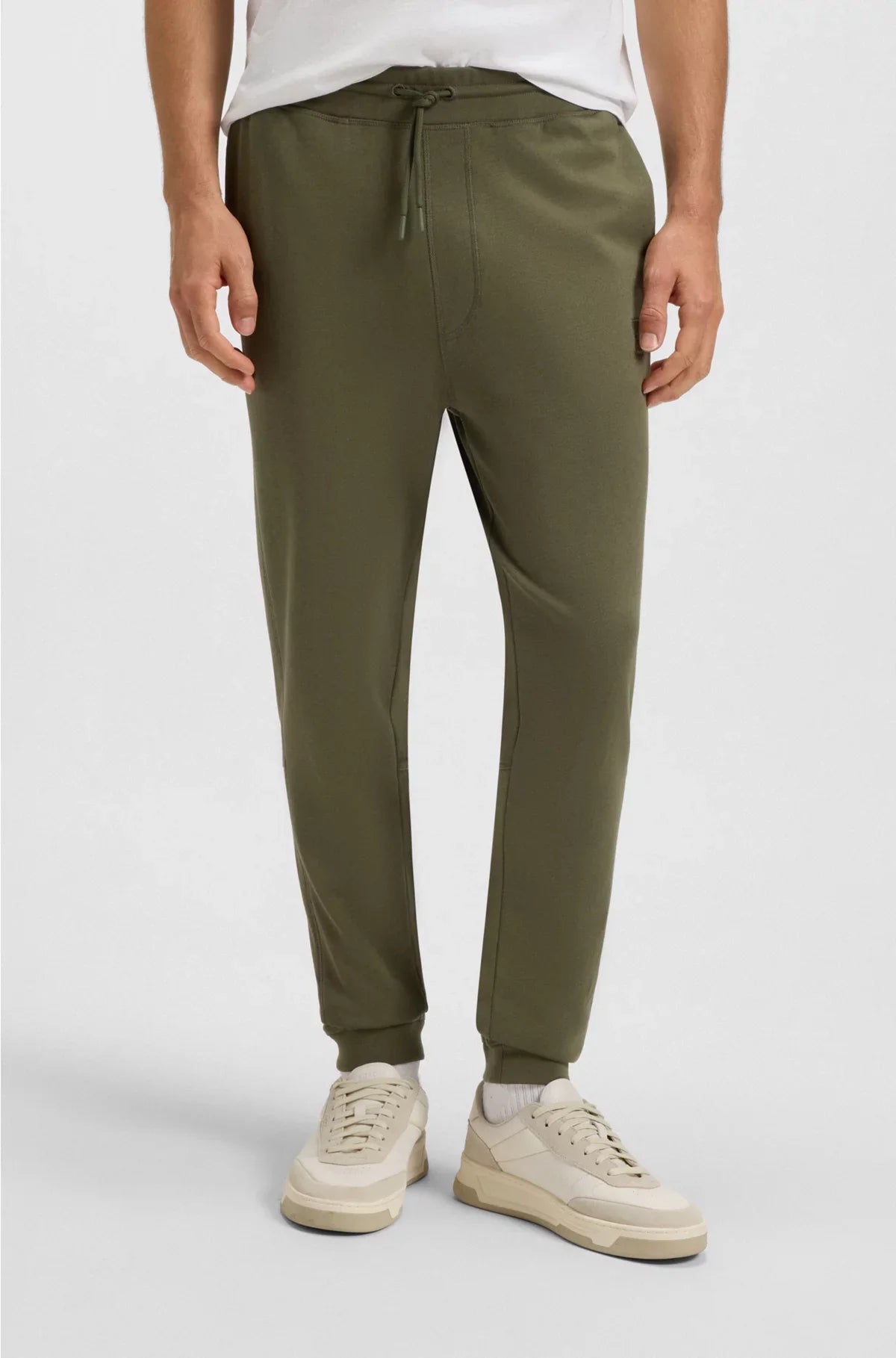 PANTALONI DELLA TUTA IN SPUGNA DI COTONE CON PATCH LOGO