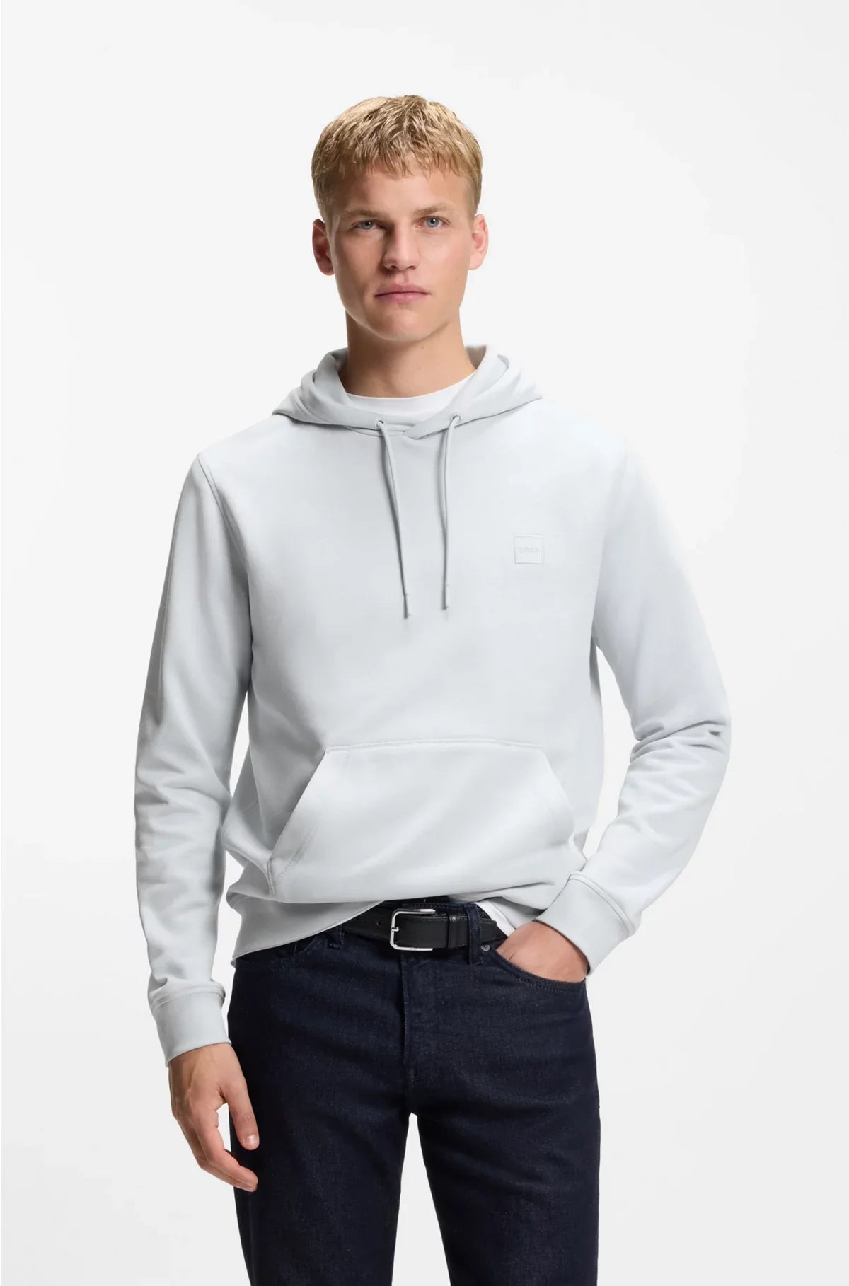 COTTON-TERRY HOODIE WITH LOGO PATCH