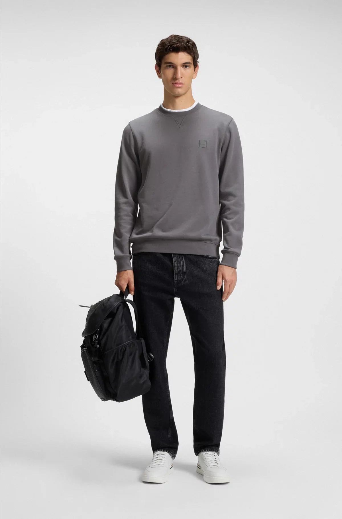 COTTON-TERRY SWEATSHIRT WITH LOGO PATCH
