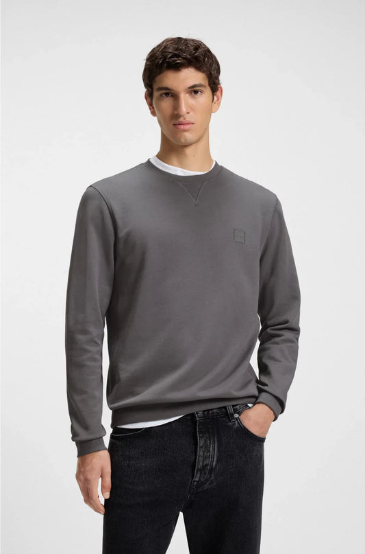 COTTON-TERRY SWEATSHIRT WITH LOGO PATCH