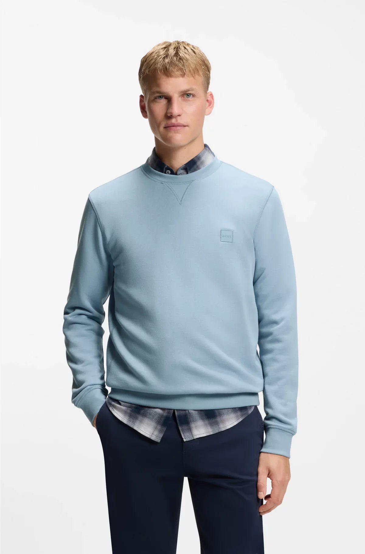 COTTON-TERRY SWEATSHIRT WITH LOGO PATCH