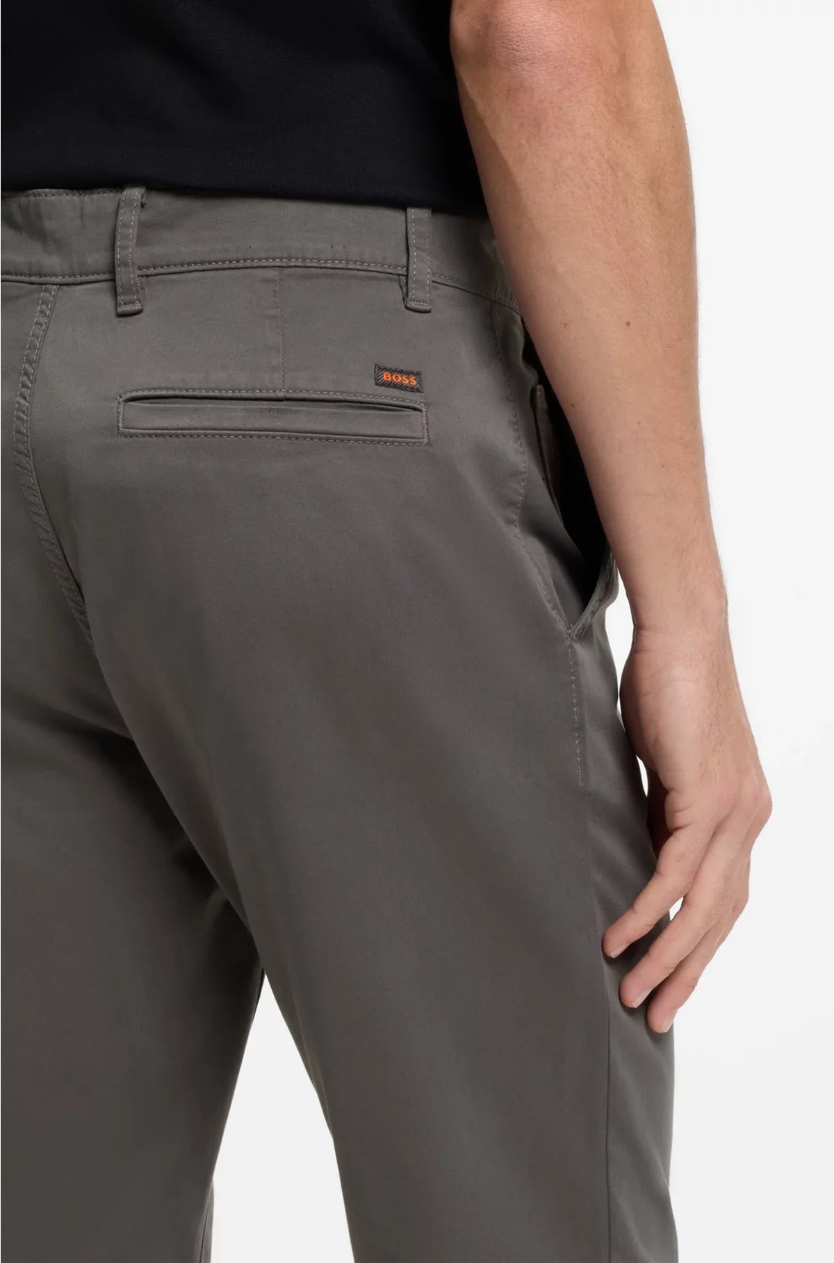 TAPERED-FIT CHINOS IN STRETCH-COTTON SATIN