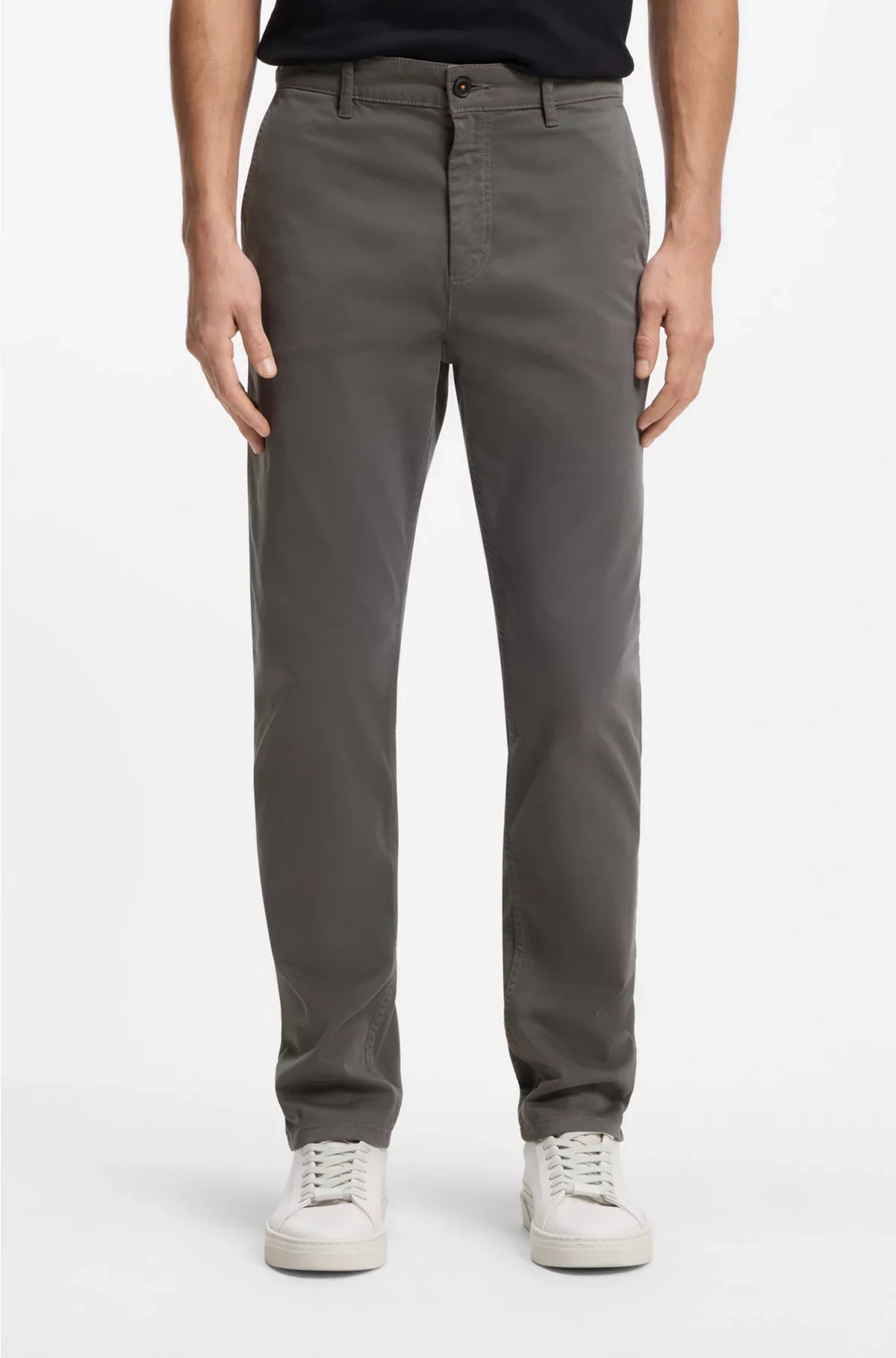 TAPERED-FIT CHINOS IN STRETCH-COTTON SATIN