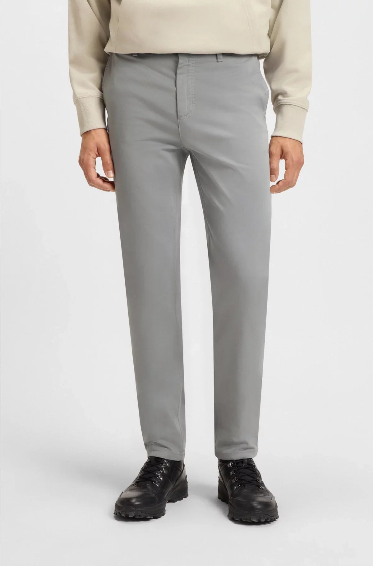 TAPERED-FIT CHINOS IN STRETCH-COTTON SATIN