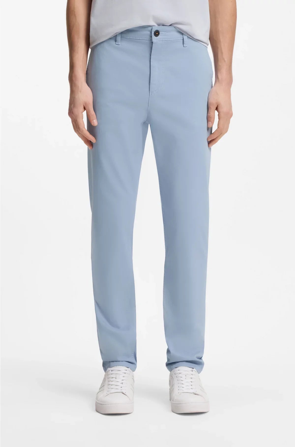 TAPERED-FIT CHINOS IN STRETCH-COTTON SATIN
