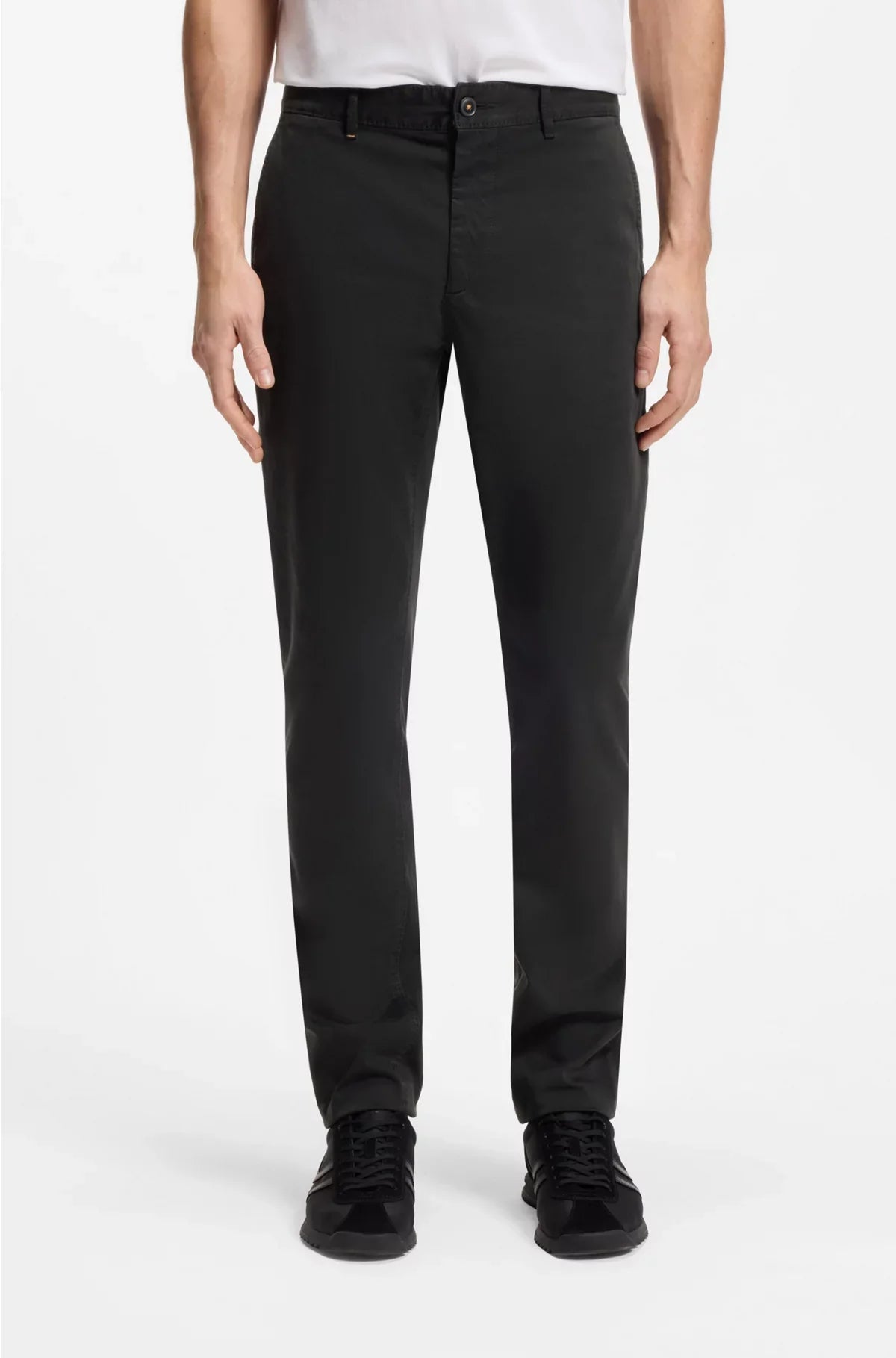 SLIM-FIT TROUSERS IN STRETCH-COTTON SATIN