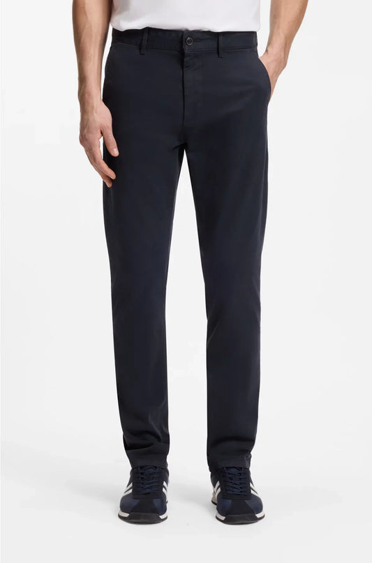 PANTALONI SLIM FIT IN RASO DI COTONE STRETCH