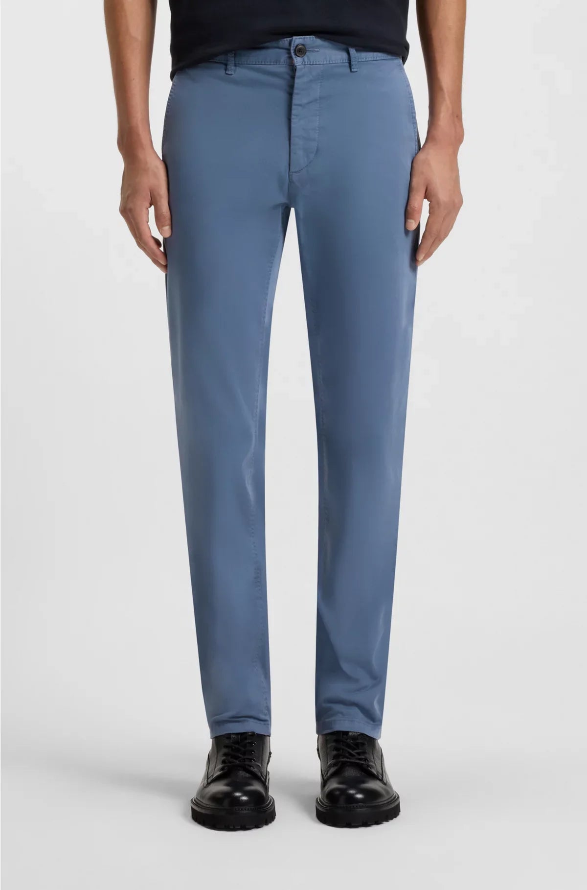 SLIM-FIT TROUSERS IN STRETCH-COTTON SATIN