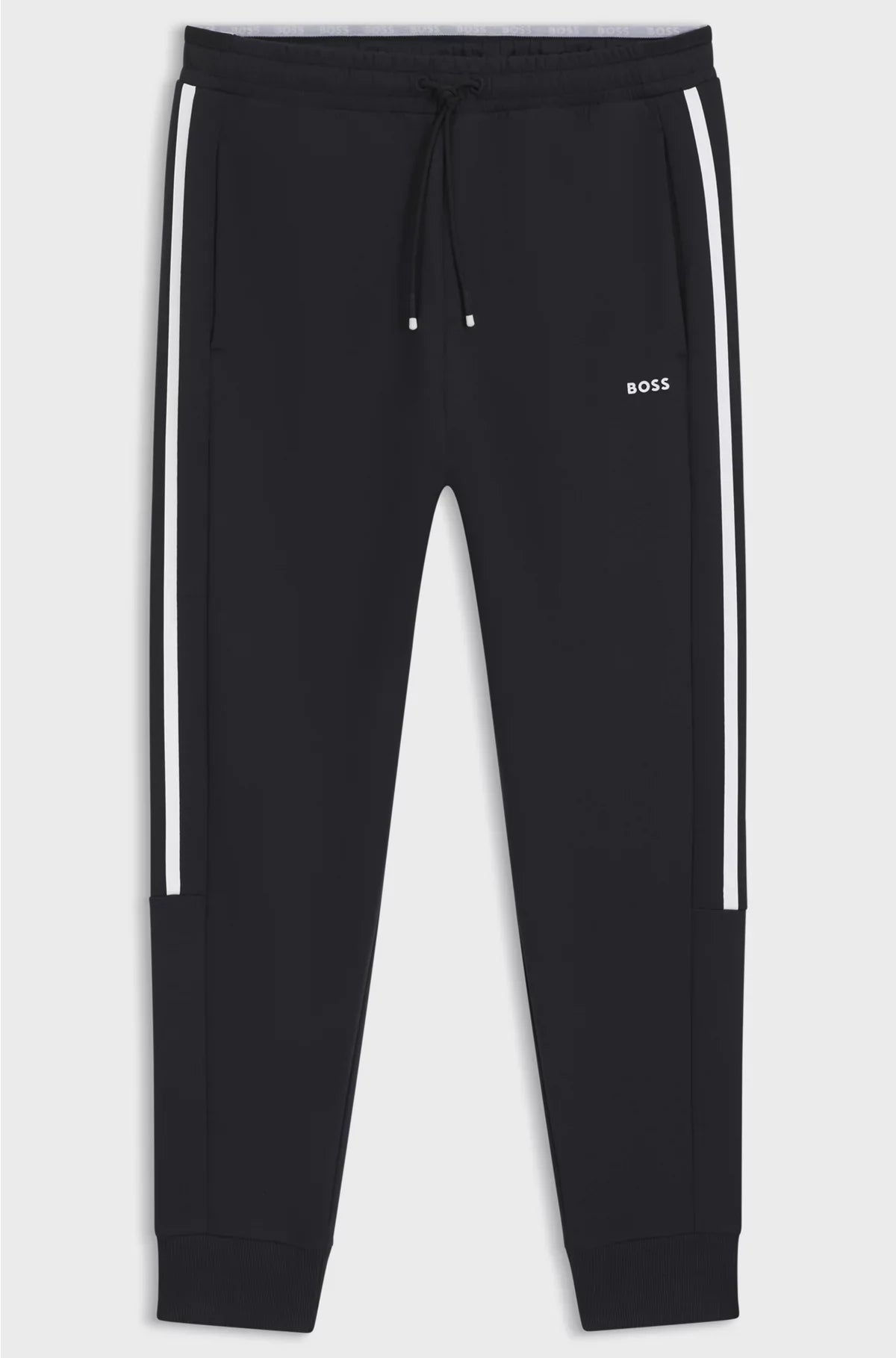 STRETCH-COTTON TRACKSUIT BOTTOMS WITH STRIPE INSERT