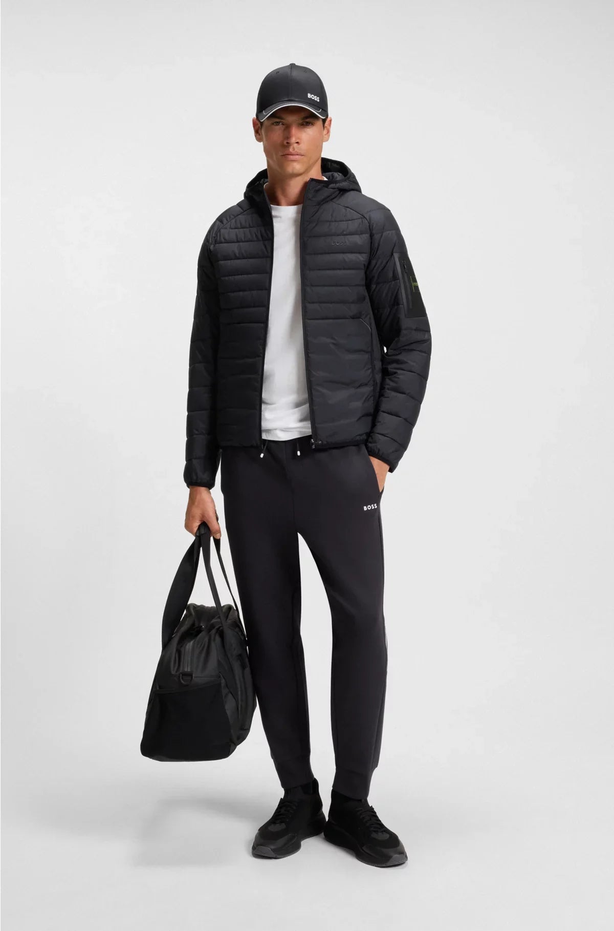 STRETCH-COTTON TRACKSUIT BOTTOMS WITH STRIPE INSERT
