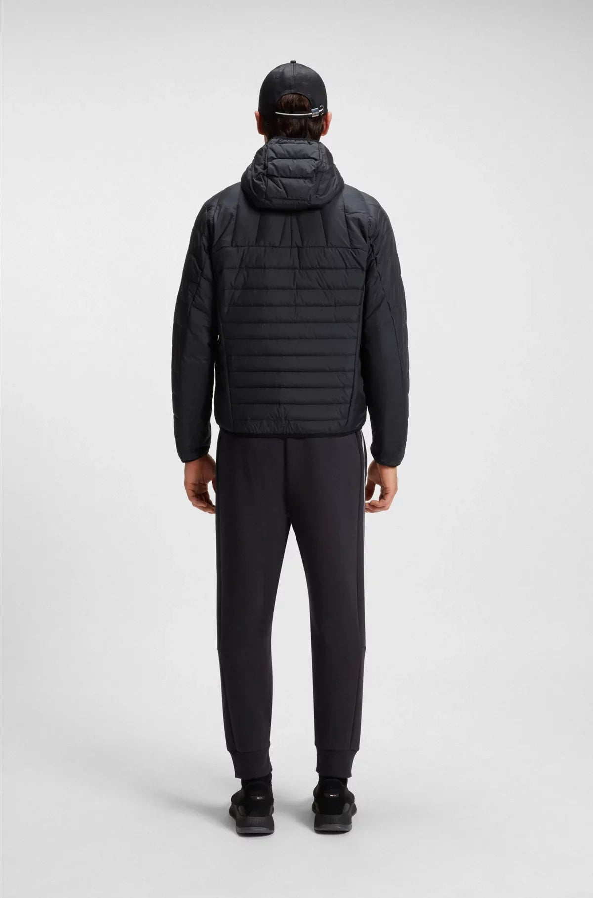 STRETCH-COTTON TRACKSUIT BOTTOMS WITH STRIPE INSERT