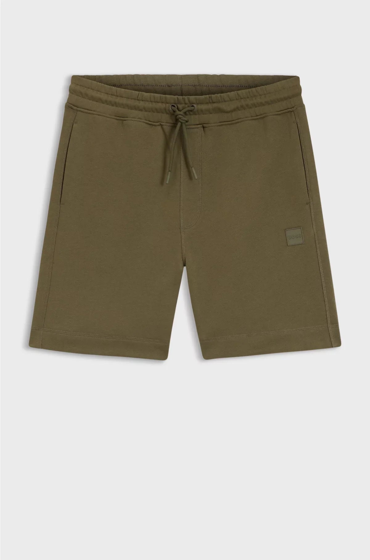 DRAWSTRING SHORTS IN COTTON TERRY WITH LOGO BADGE