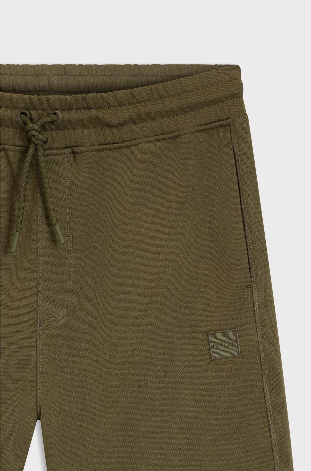 DRAWSTRING SHORTS IN COTTON TERRY WITH LOGO BADGE