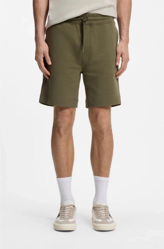 DRAWSTRING SHORTS IN COTTON TERRY WITH LOGO BADGE