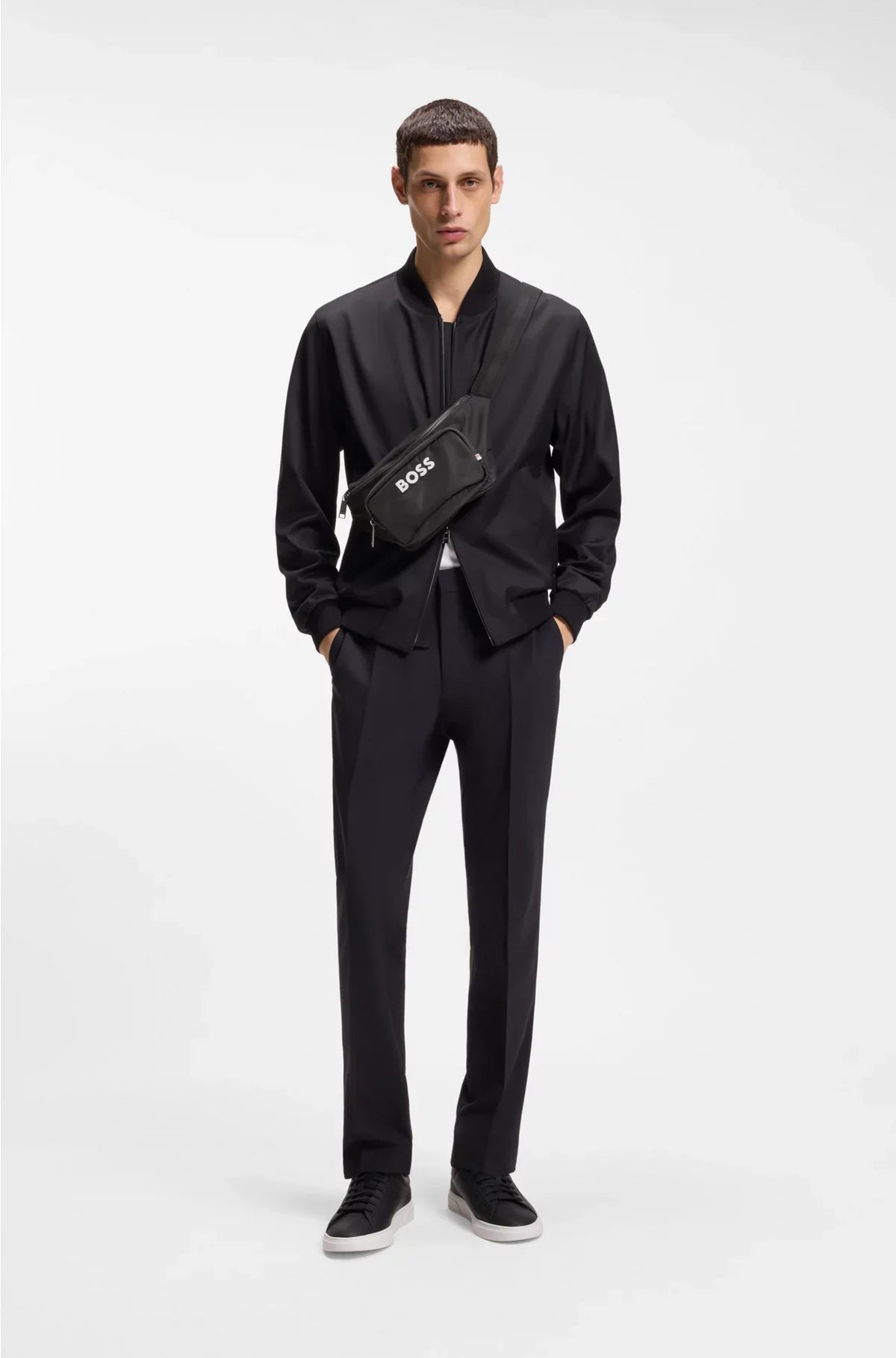 STRUCTURED BELT BAG WITH CONTRAST LOGO