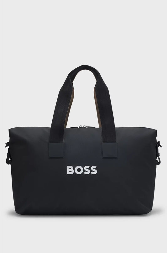 CONTRAST-LOGO HOLDALL WITH DETACHABLE STRAP