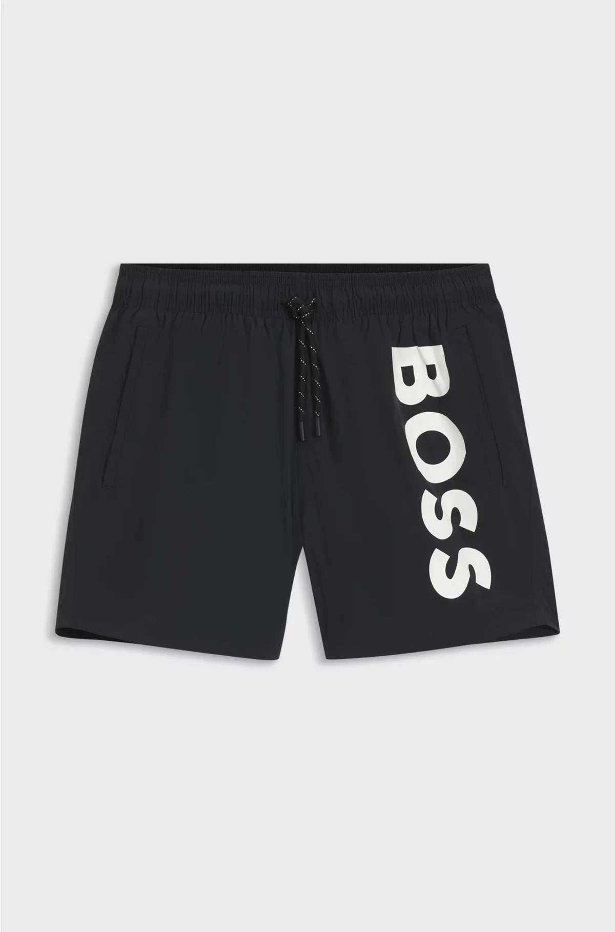 SWIM SHORTS WITH VERTICAL LOGO PRINT