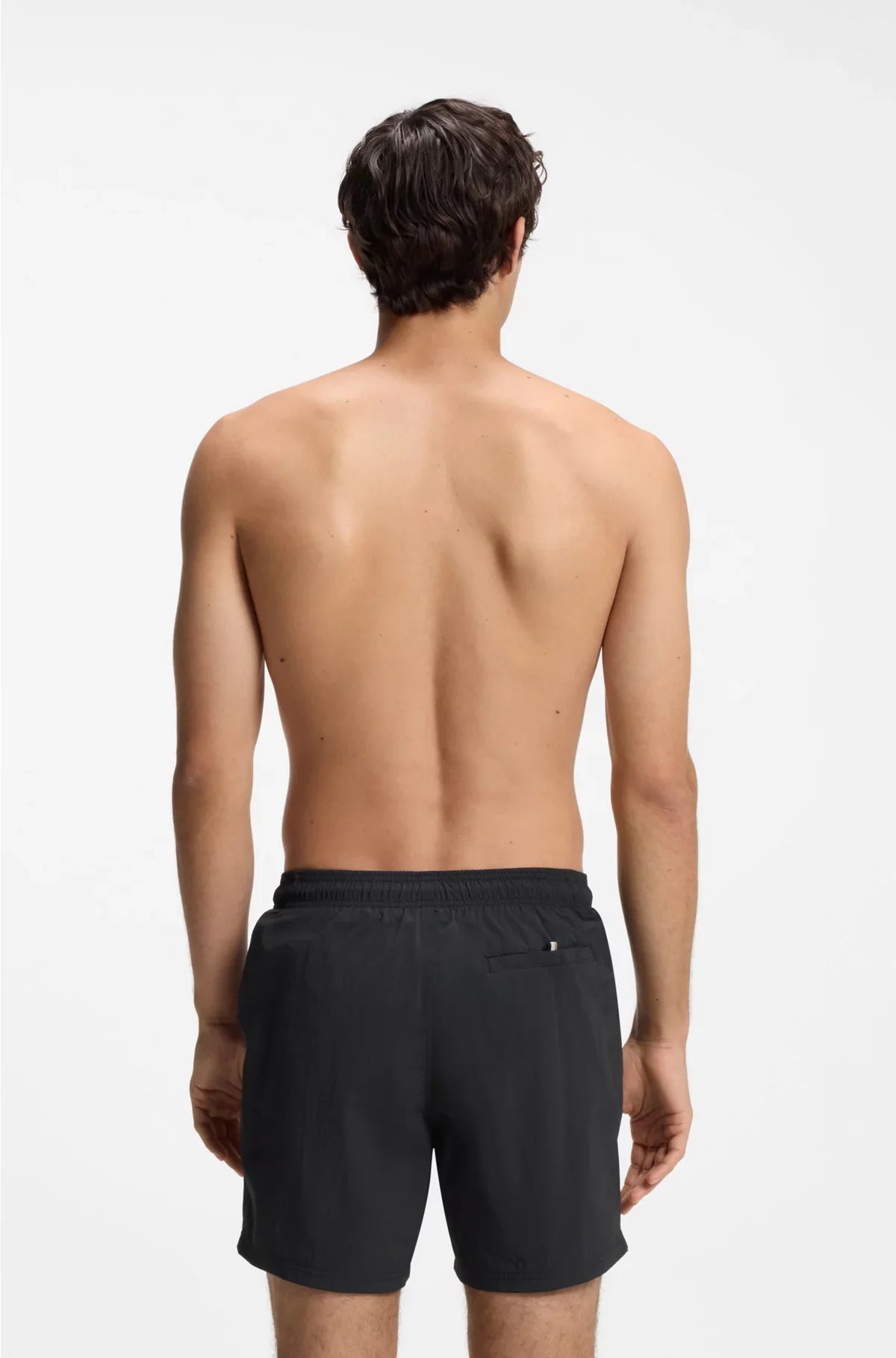 SWIM SHORTS WITH VERTICAL LOGO PRINT