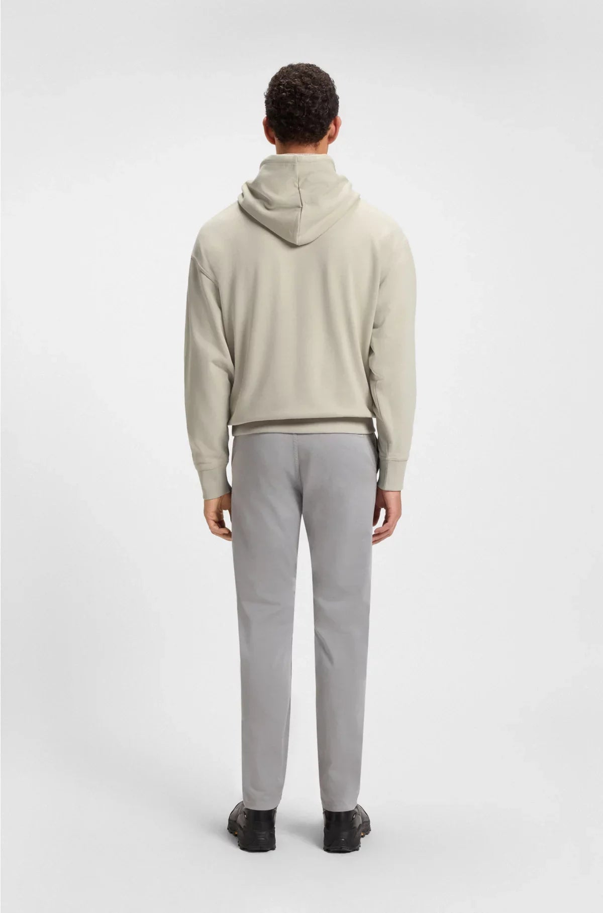 FLEECE HOODIE IN COTTON TERRY WITH CONTRAST LOGO