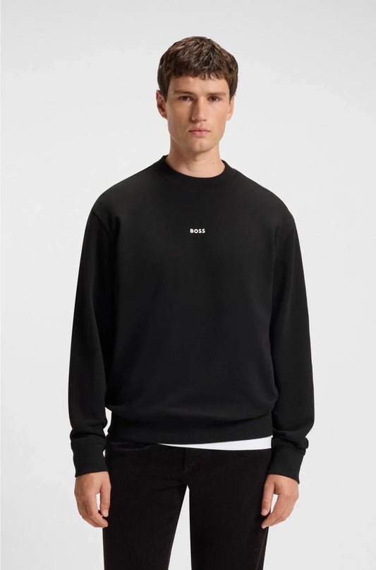 RELAXED-FIT SWEATSHIRT IN COTTON TERRY WITH CONTRAST LOGO