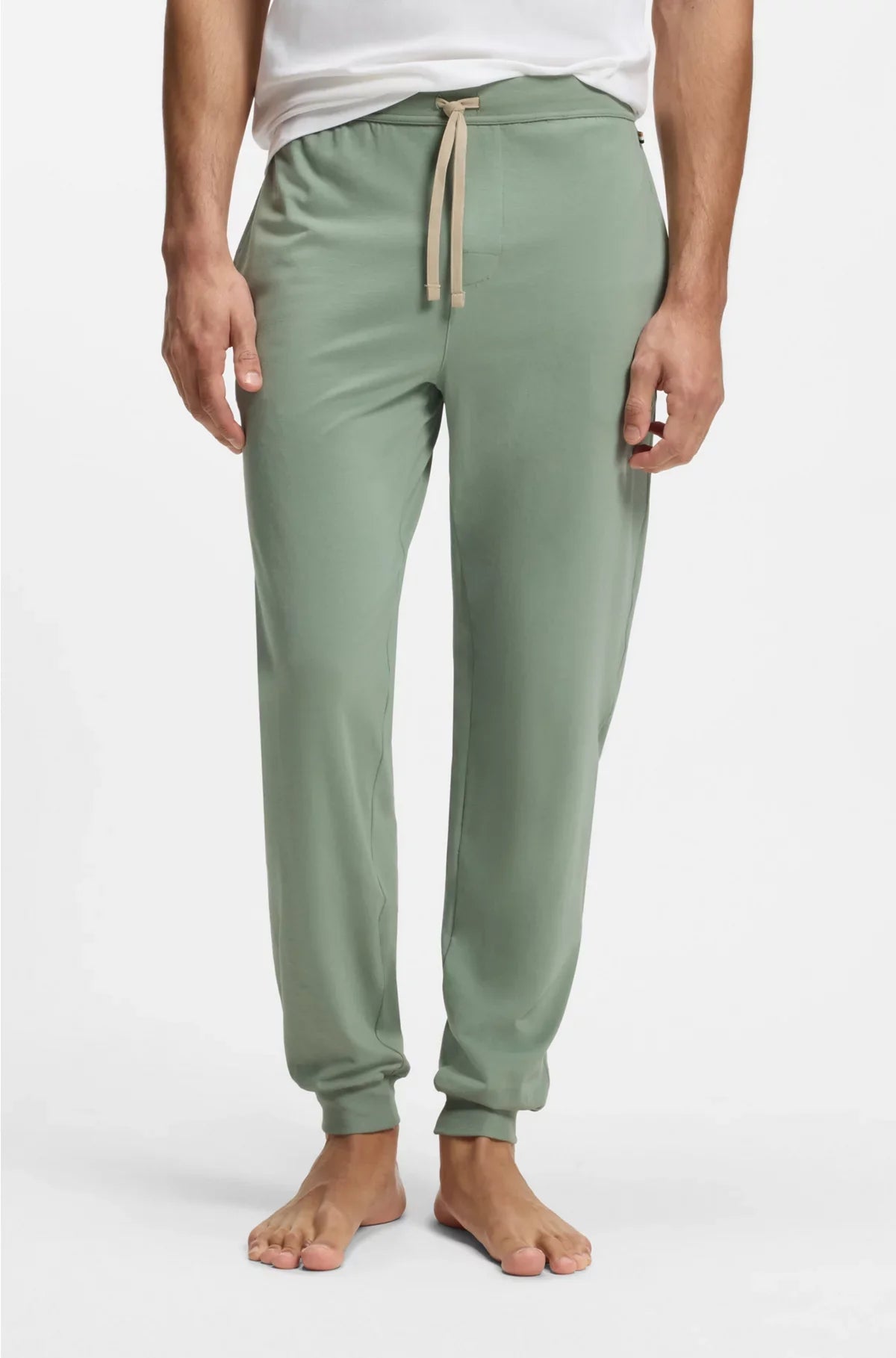 STRETCH-COTTON TRACKSUIT BOTTOMS WITH EMBROIDERED LOGO