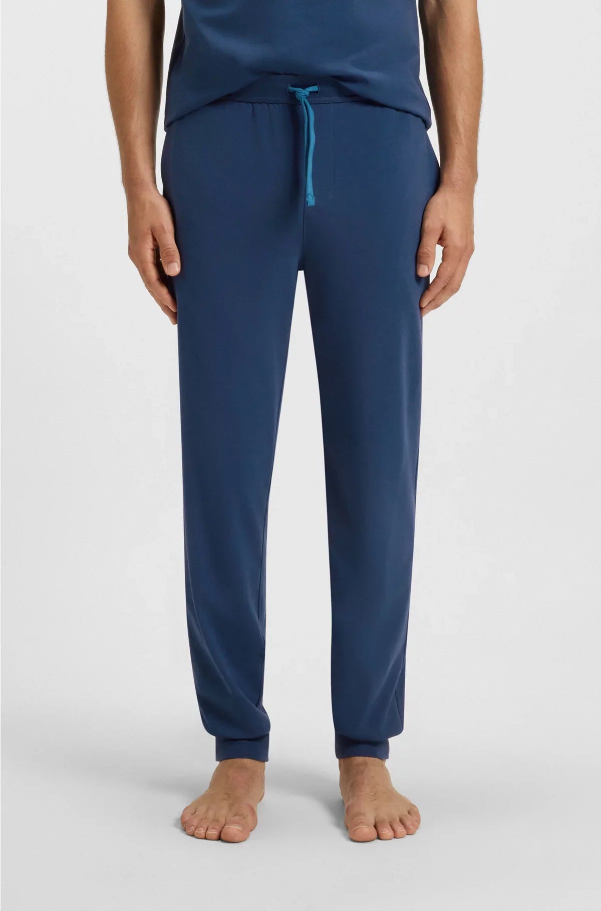 STRETCH-COTTON TRACKSUIT BOTTOMS WITH EMBROIDERED LOGO