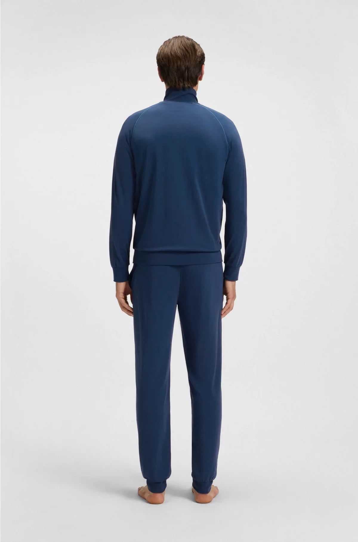 STRETCH-COTTON JACKET WITH PIPING AND LOGO