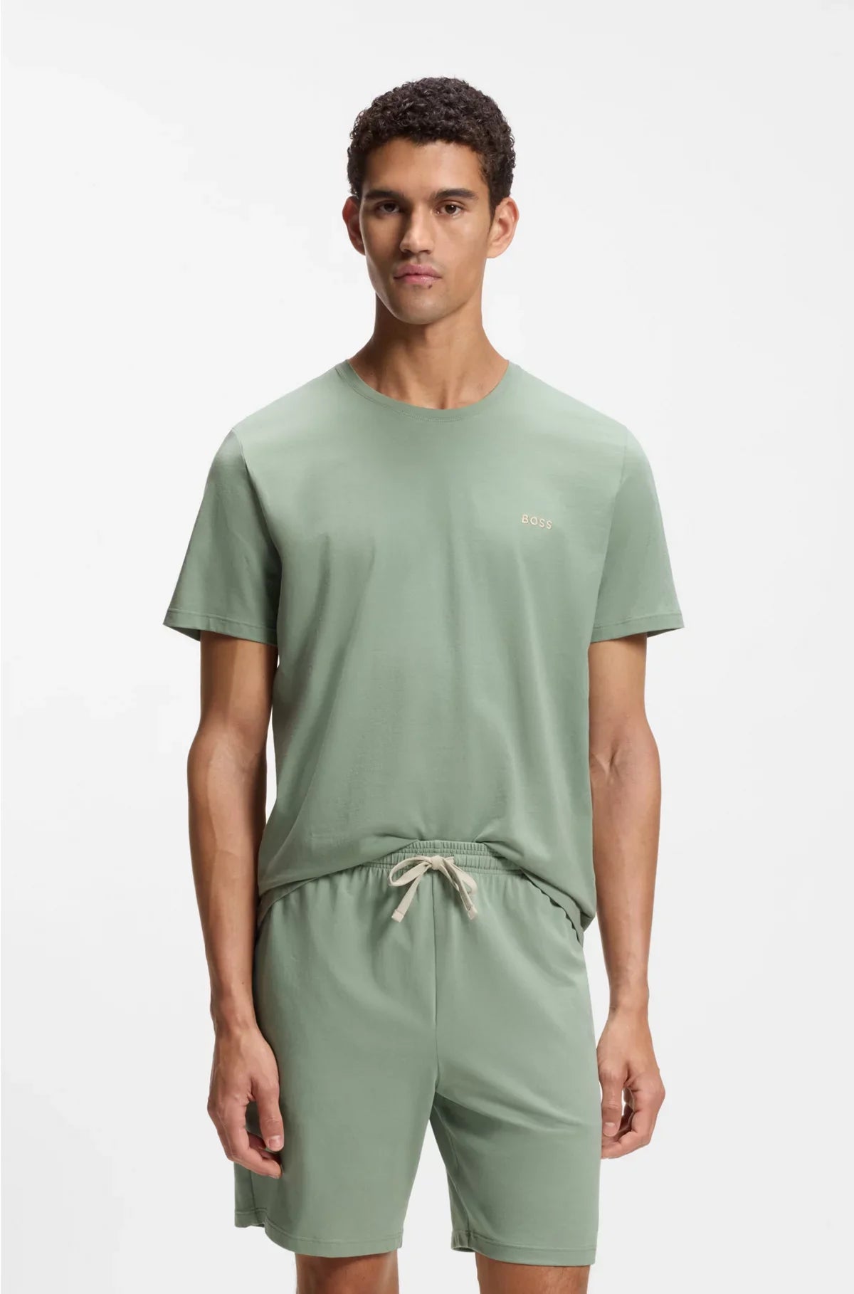 EMBROIDERED-LOGO T-SHIRT IN STRETCH COTTON