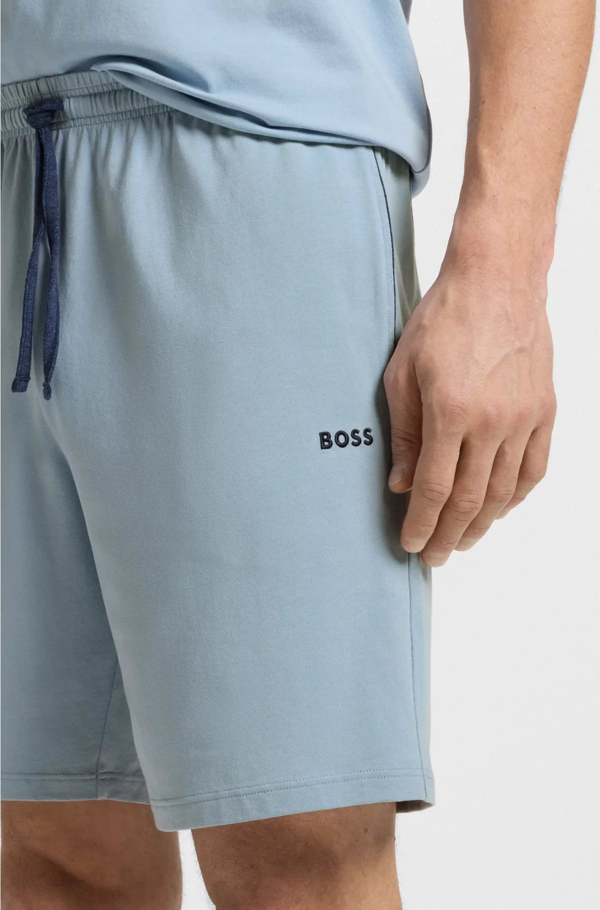 STRETCH-COTTON SHORTS WITH EMBROIDERED LOGO