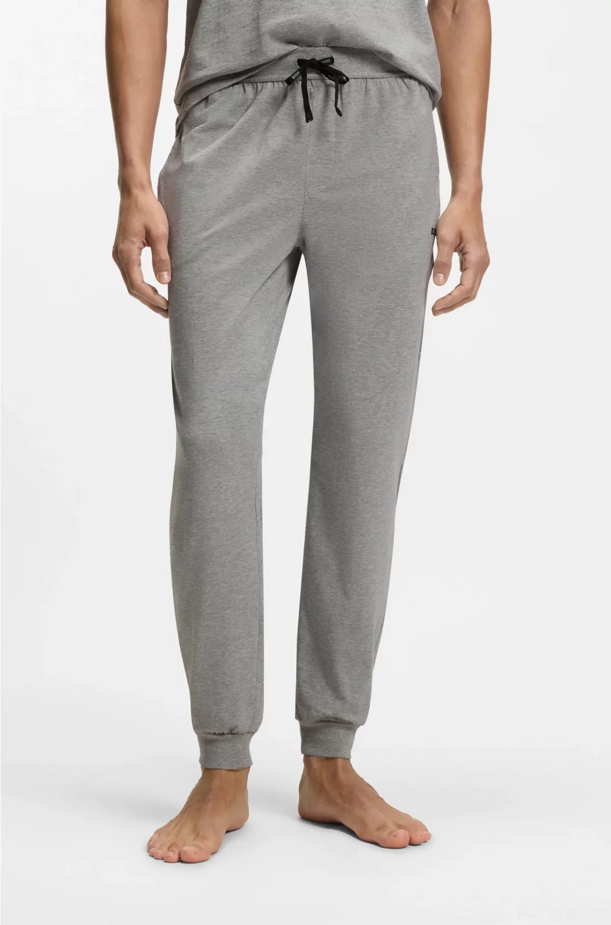 STRETCH-COTTON TRACKSUIT BOTTOMS WITH EMBROIDERED LOGO