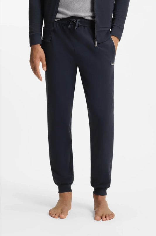 STRETCH-COTTON TRACKSUIT BOTTOMS WITH EMBROIDERED LOGO