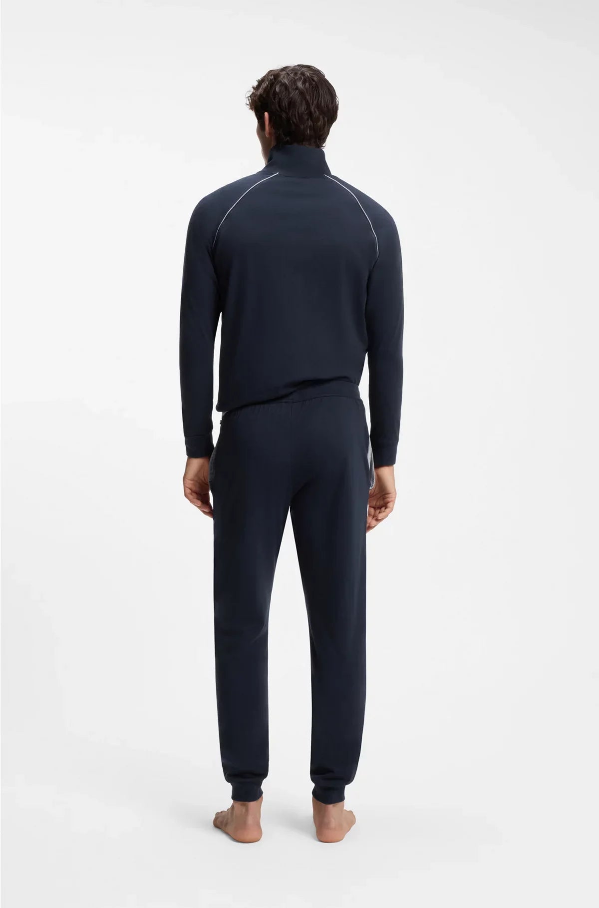 STRETCH-COTTON TRACKSUIT BOTTOMS WITH EMBROIDERED LOGO