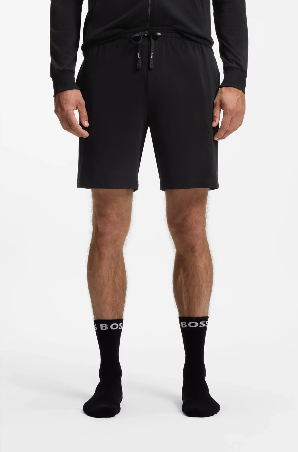 LOGO-EMBROIDERED SHORTS IN STRETCH-COTTON JERSEY