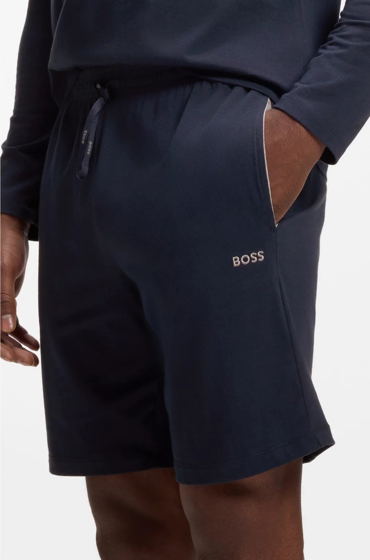 LOGO-EMBROIDERED SHORTS IN STRETCH-COTTON JERSEY
