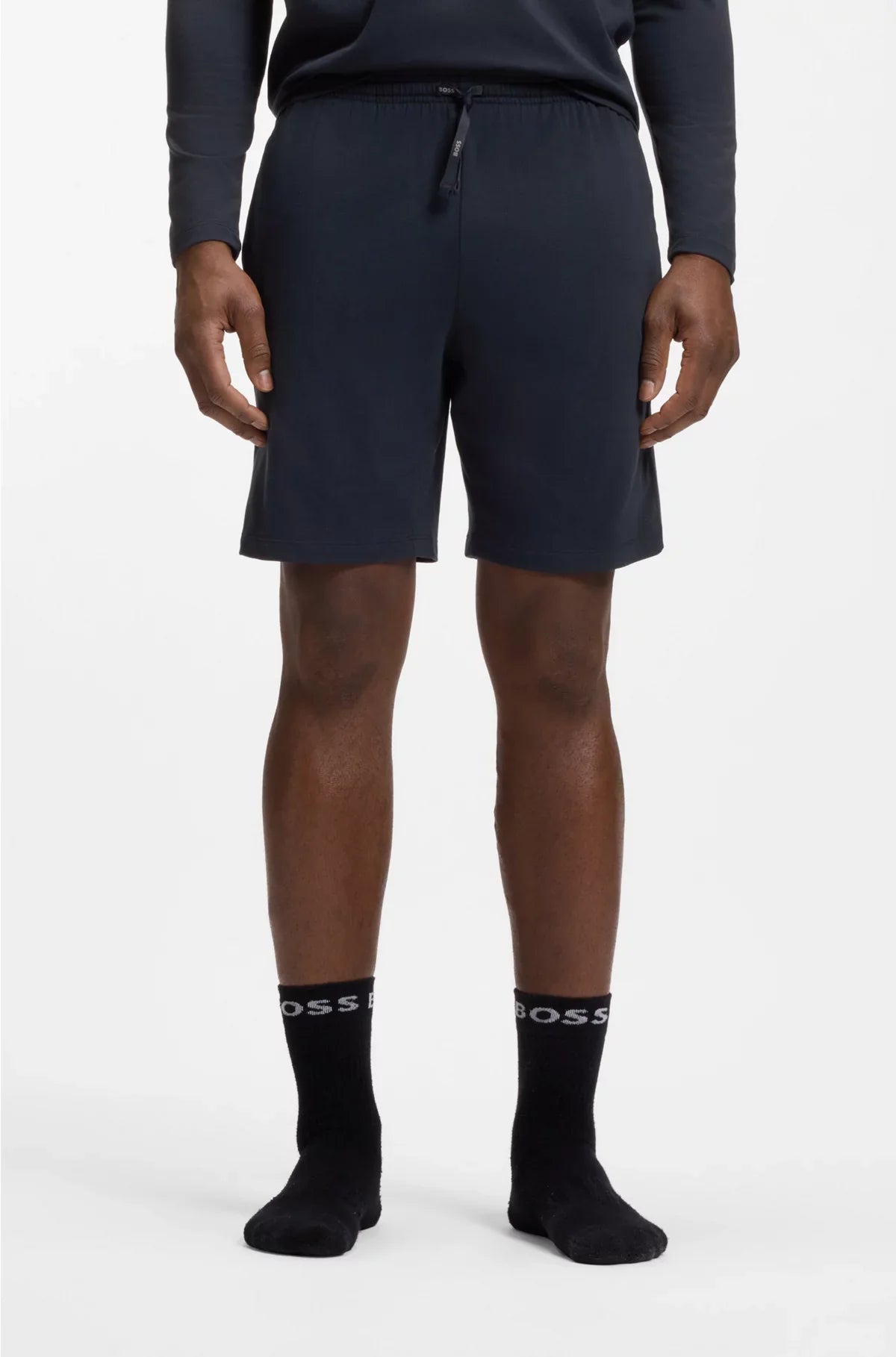 LOGO-EMBROIDERED SHORTS IN STRETCH-COTTON JERSEY