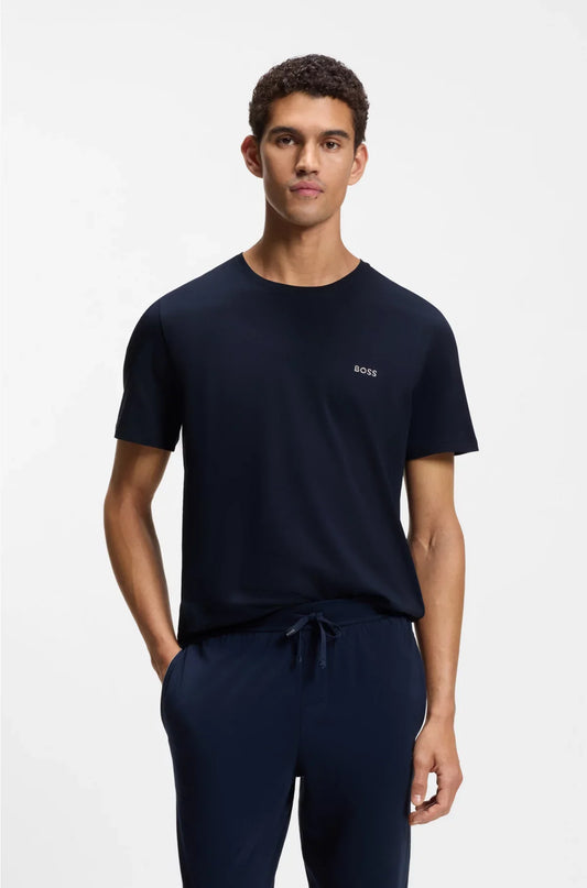 STRETCH-COTTON T-SHIRT WITH EMBROIDERED LOGO