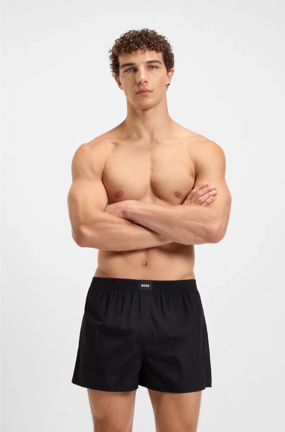 TWO-PACK OF COTTON-POPLIN PYJAMA SHORTS WITH LOGOS