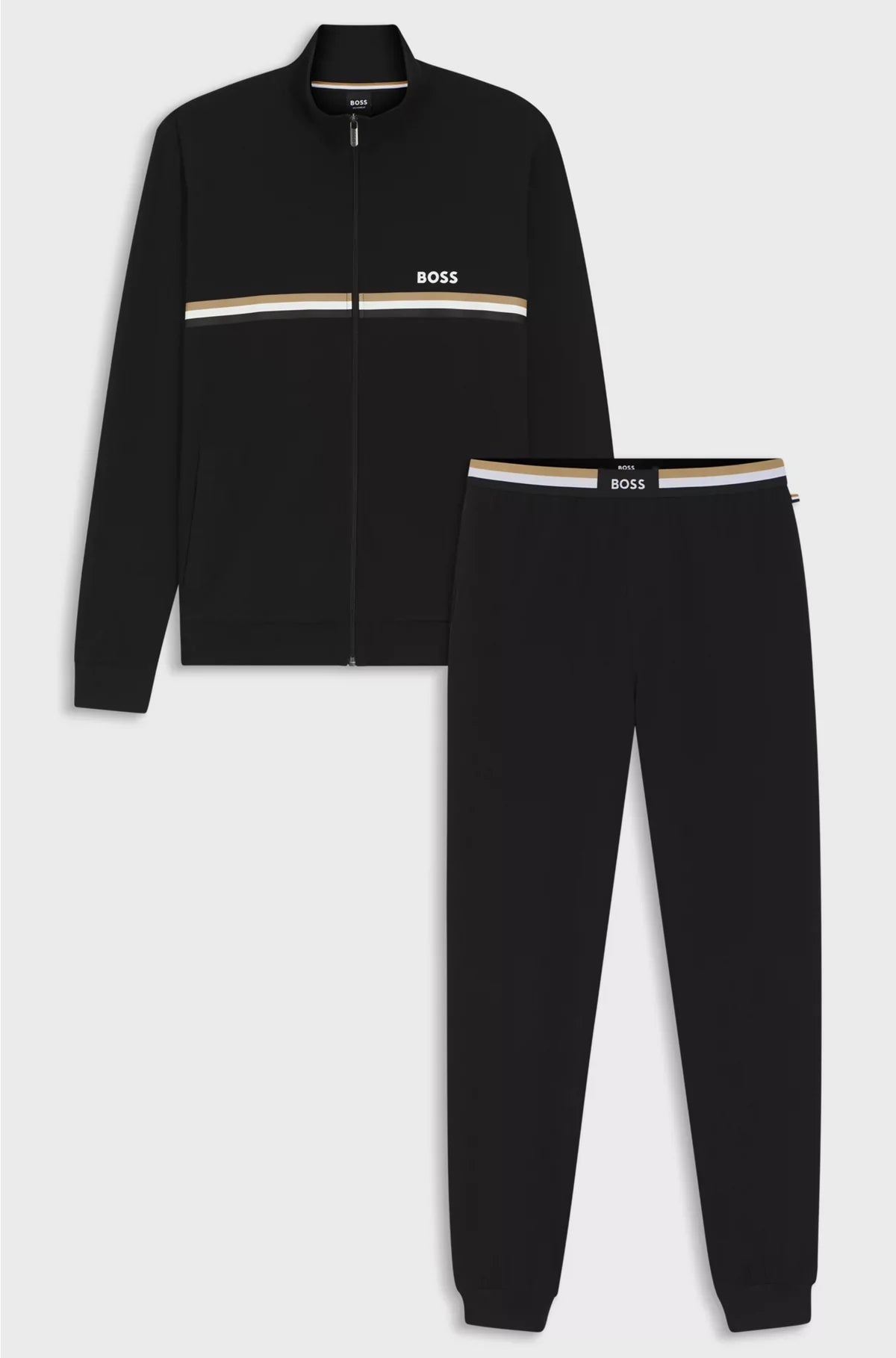 STRETCH-COTTON REGULAR-FIT TRACKSUIT SET WITH SIGNATURE DETAILS
