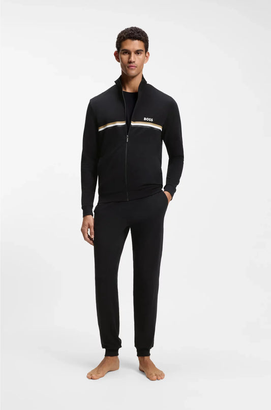 STRETCH-COTTON REGULAR-FIT TRACKSUIT SET WITH SIGNATURE DETAILS