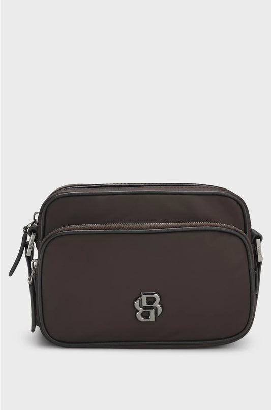 TWILL CROSSBODY BAG WITH DOUBLE B MONOGRAM
