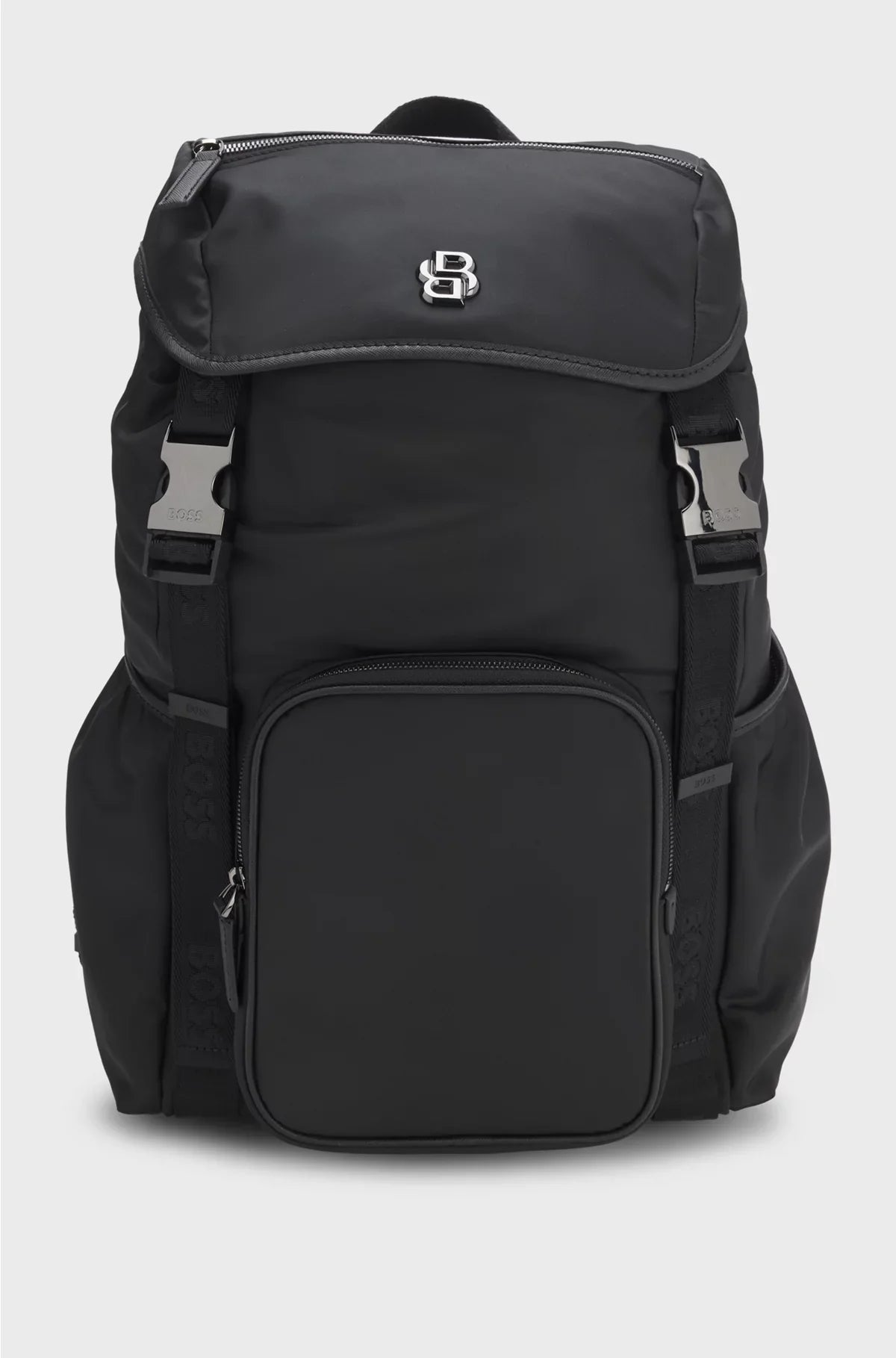 TWILL BACKPACK WITH DOUBLE B MONOGRAM