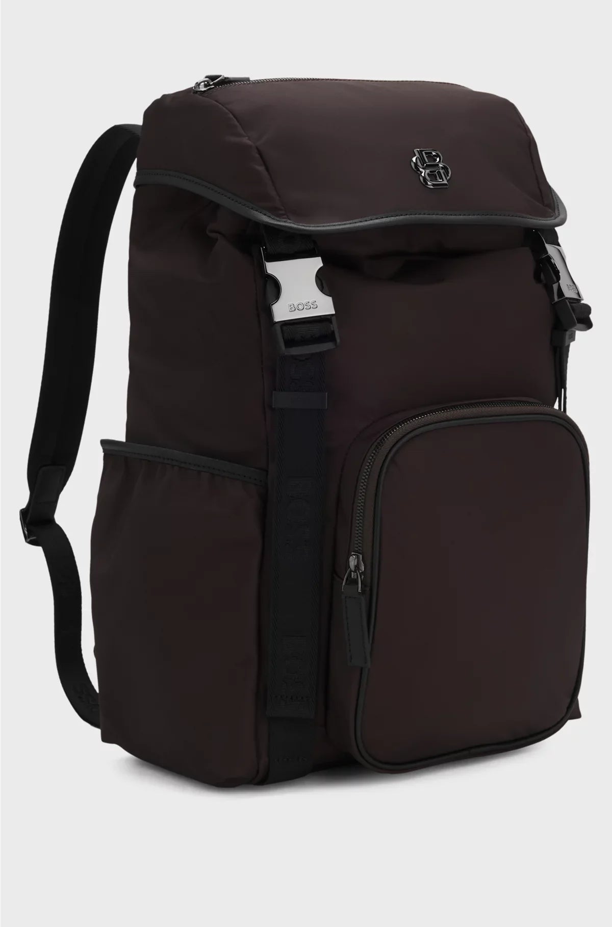 TWILL BACKPACK WITH DOUBLE B MONOGRAM