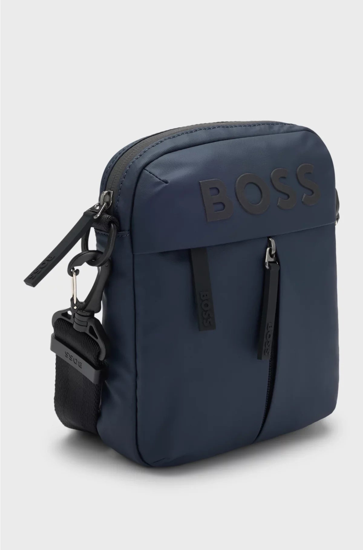 FAUX-LEATHER REPORTER BAG WITH TONAL LOGO