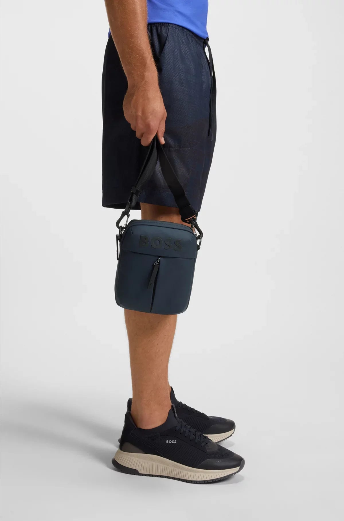 FAUX-LEATHER REPORTER BAG WITH TONAL LOGO
