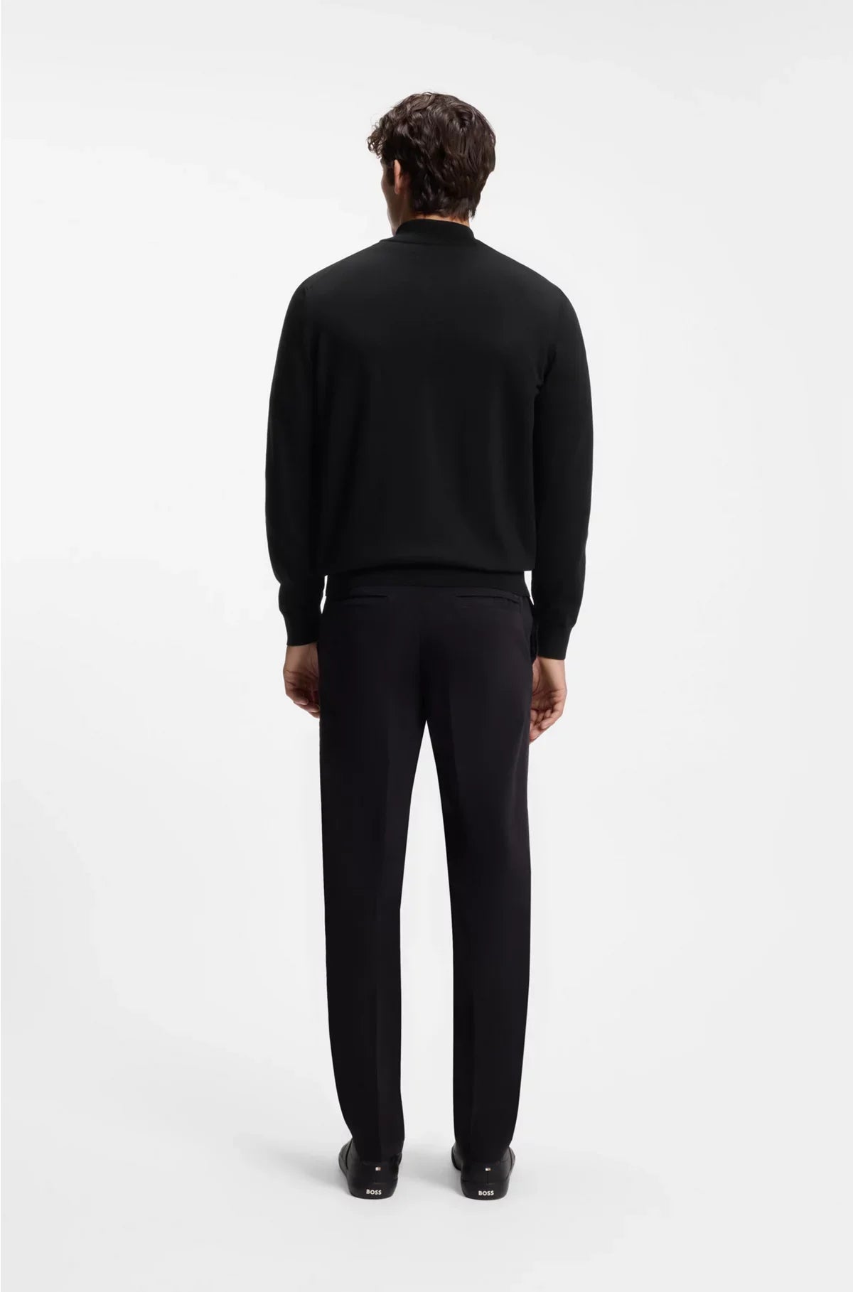 KNITTED-COTTON SWEATER WITH QUARTER ZIP