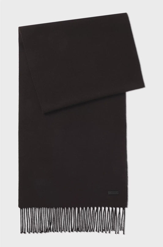ITALIAN-MADE SCARF IN WOOL WITH LOGO PATCH